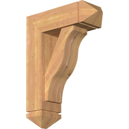 Funston Arts And Crafts Smooth Bracket W/ Offset Brace, Western Red Cedar, 7 1/2W X 22D X 30H